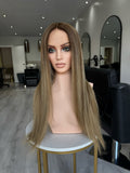 SERAPHINA HD LACE FRONTAL HUMAN HAIR WIG WARM BLONDE ROOT BALAYAGE