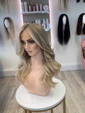 HEATHER HD LACE FRONTAL HUMAN HAIR WIG | ASH BLONDE TONES WITH BLONDE MONEY PIECE
