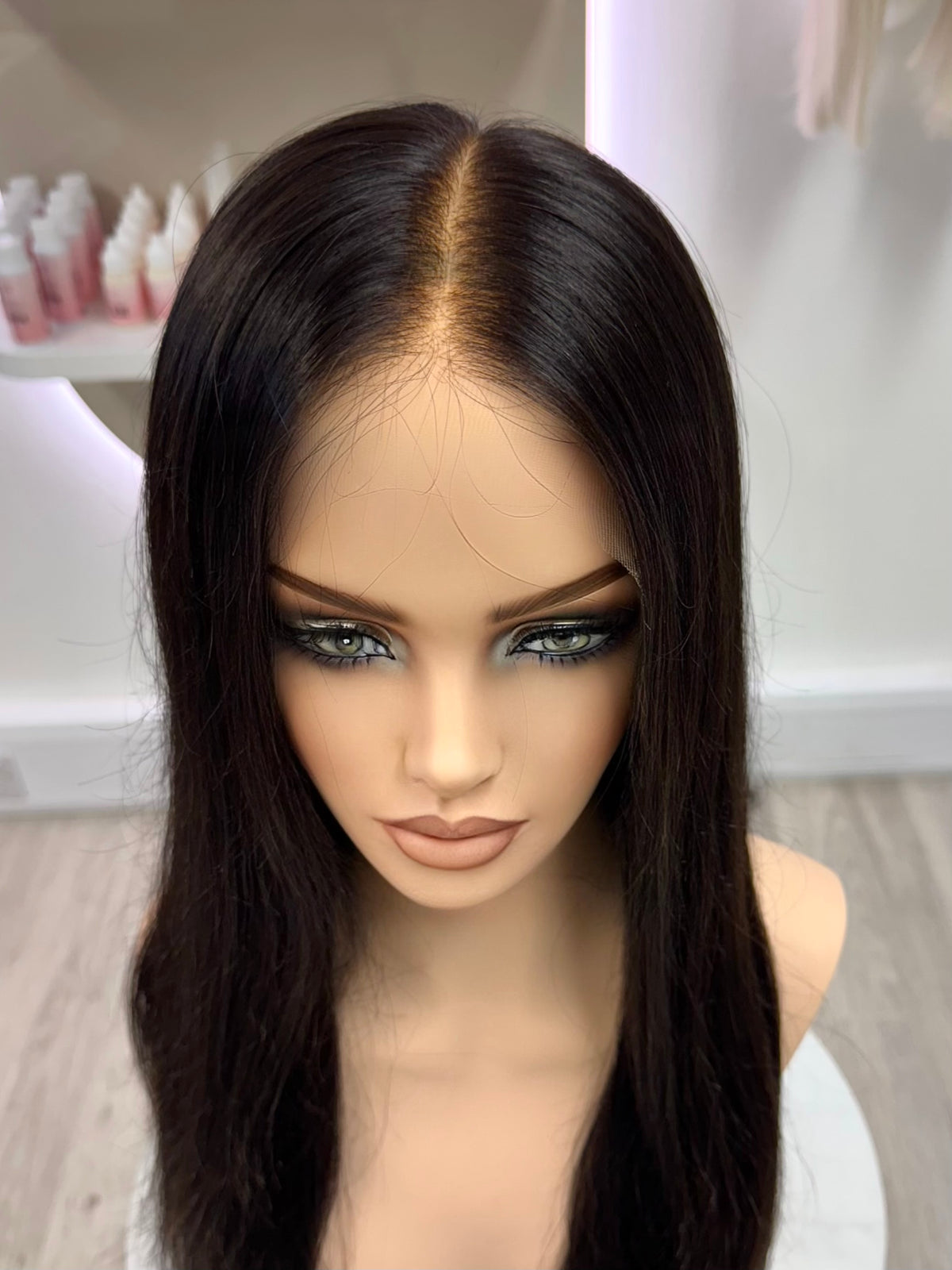 NATURAL BLACK - NATURAL LOOKING LACE FRONT WIG MADE WITH EUROPEAN HUMAN HAIR