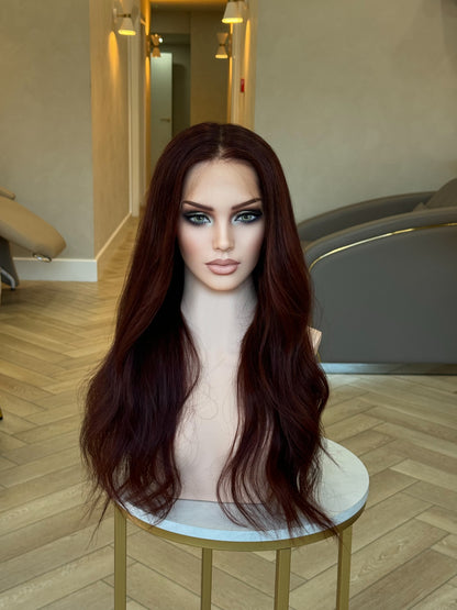 Velvet rouge - HD lace frontal human hair wig| deep cherry | glueless