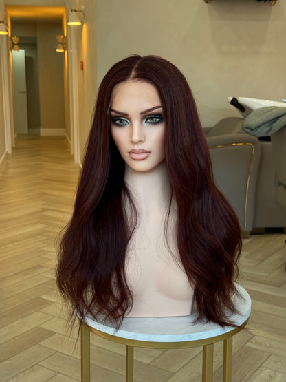 Velvet rouge - HD lace frontal human hair wig| deep cherry | glueless