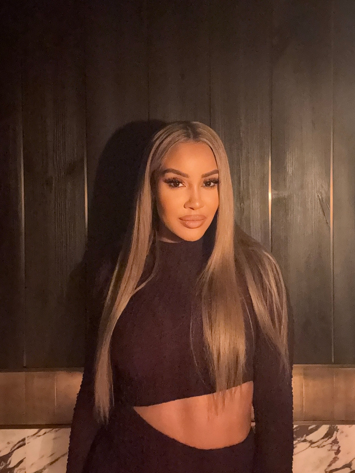 Sienna Hazell HD lace frontal human hair wig | dark blonde with shadow root