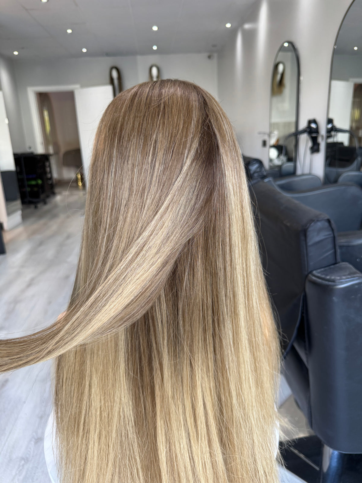 SERAPHINA HD LACE FRONTAL HUMAN HAIR WIG WARM BLONDE ROOT BALAYAGE