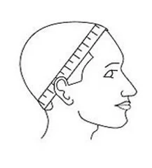 Measure your head circumference with a tape measure around your hairline